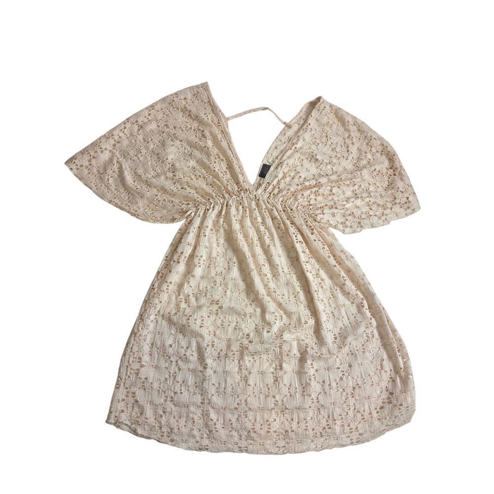 Elif For Jordan Taylor Swim Cover Womens Medium Romantic Ethereal Cream Lace